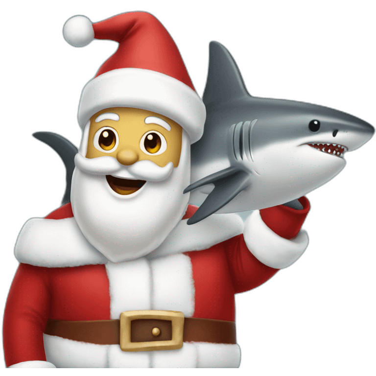 A Santa Claus shark emoji