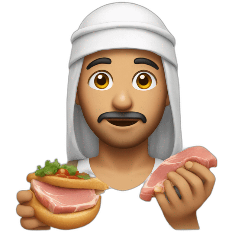 An Arab who eats pork emoji