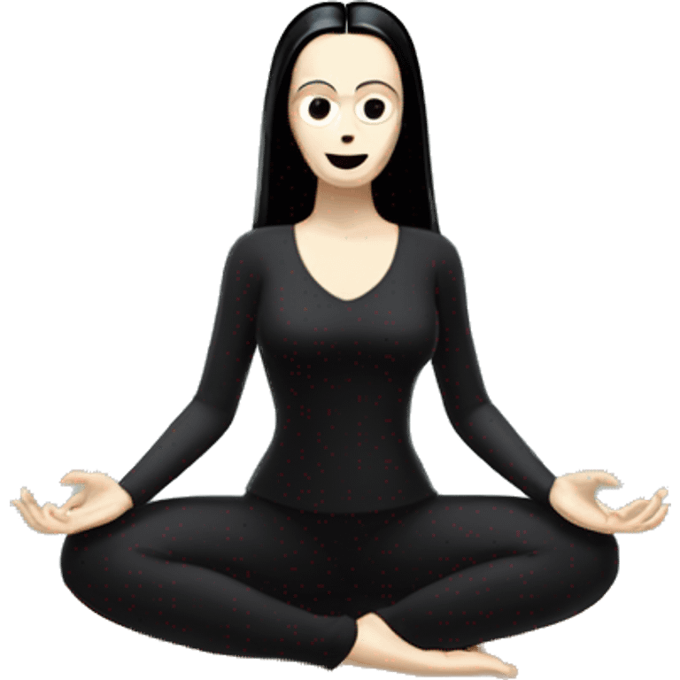 morticia addams doing yoga  emoji