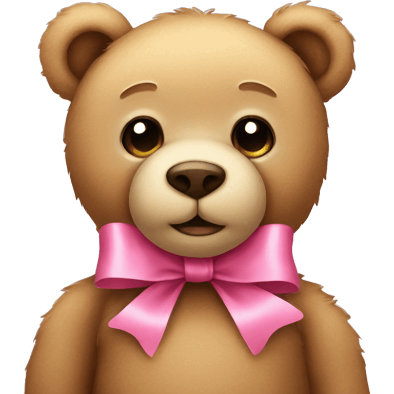 Teddy bear with a pink bow emoji