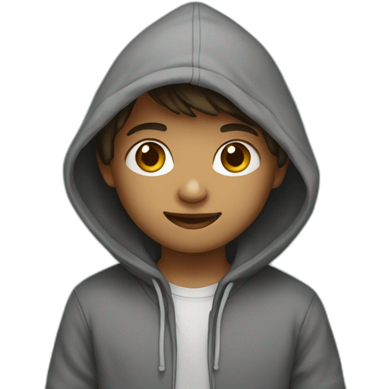 Cute boy wearing hoodie emoji