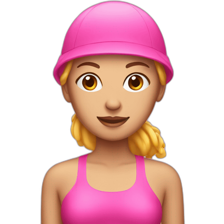 woman with pink swimcap emoji