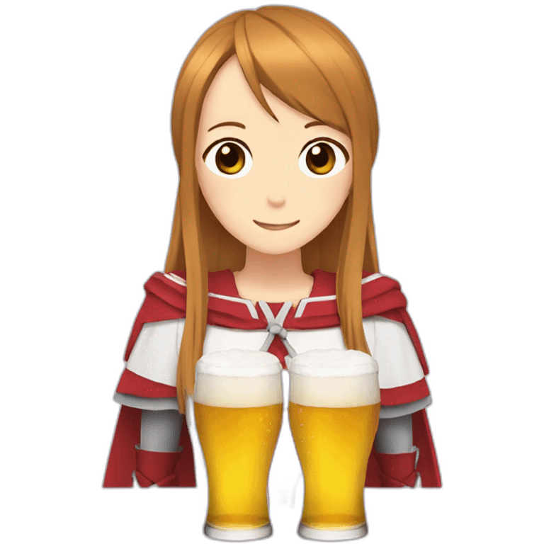 asuna drink a beer emoji