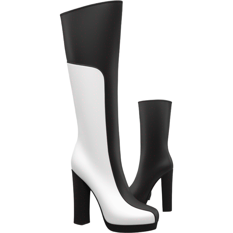 White platform heeled boots emoji