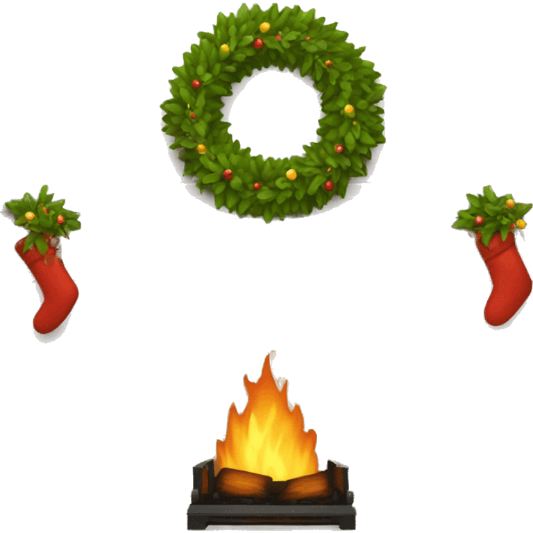 Fireplace with garland emoji