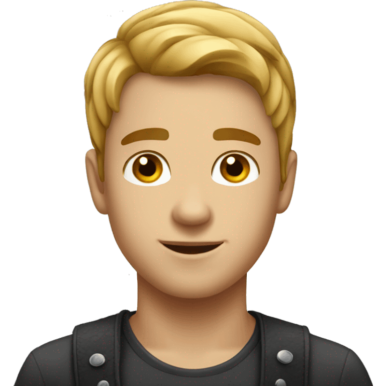 French crop young man emoji. change the hair into black, and make him say hi emoji