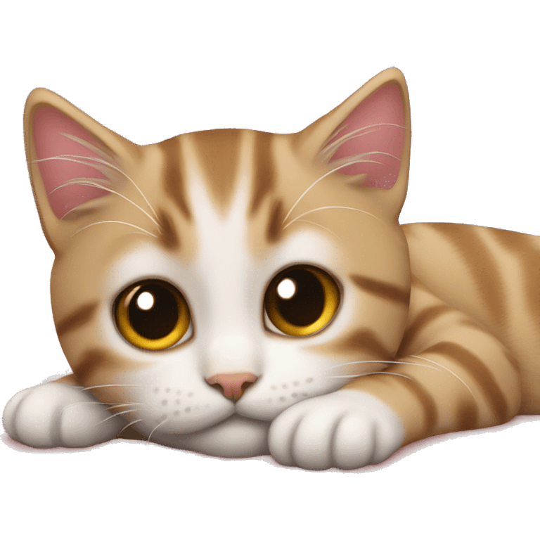 tabby kitten laying down emoji