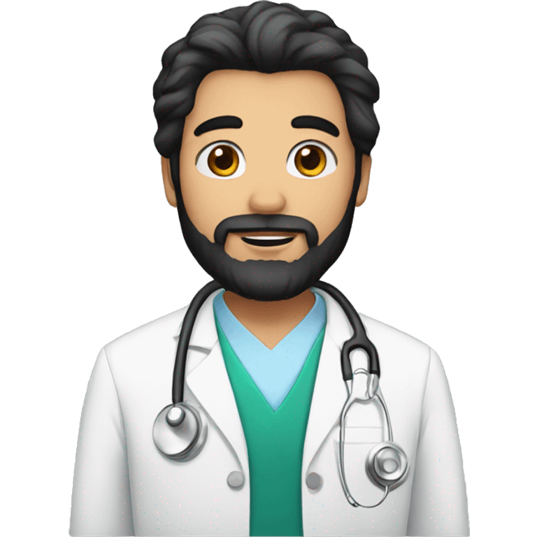 doctor with black hair and beard emoji