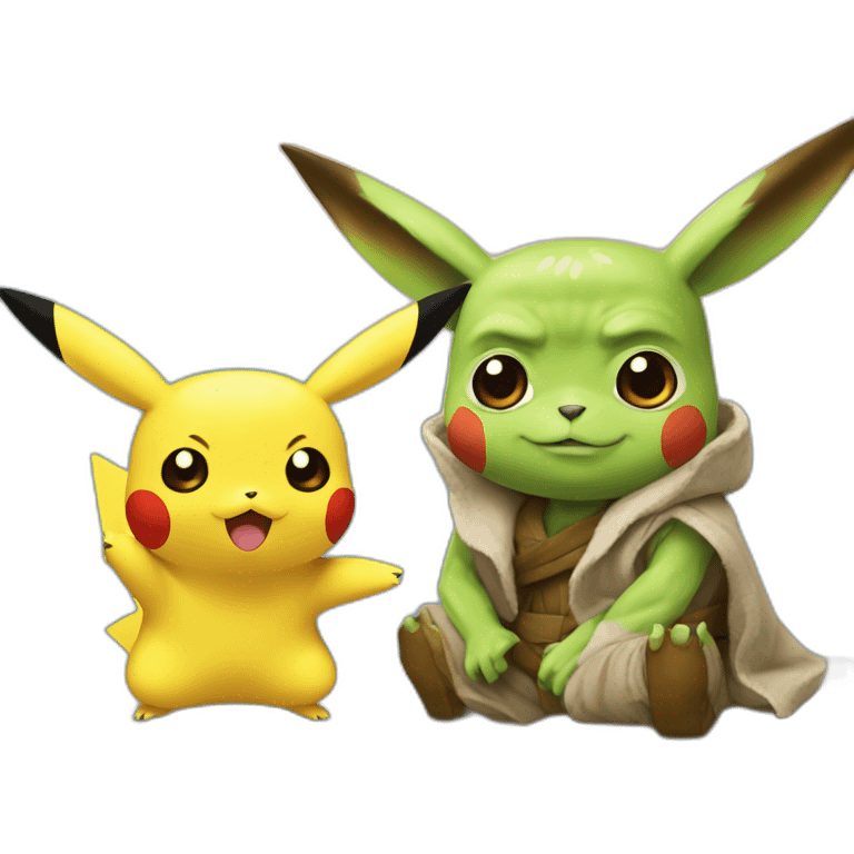 Pikachu and Yoda emoji