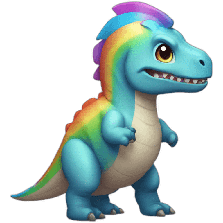 tyrannosaurus-unicorn-rainbow-cute emoji