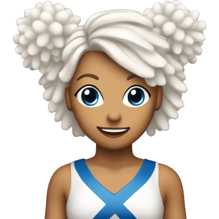 White cheerleader with pom-poms emoji