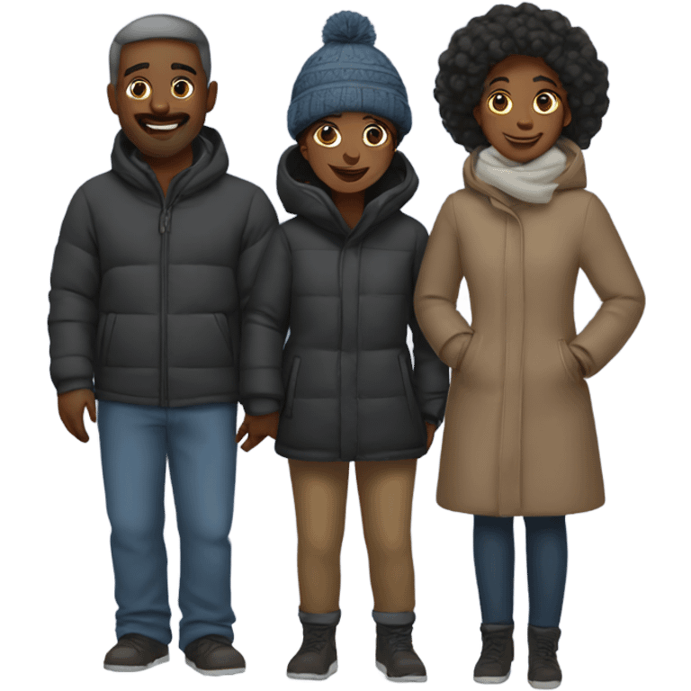 Black family in winter emoji