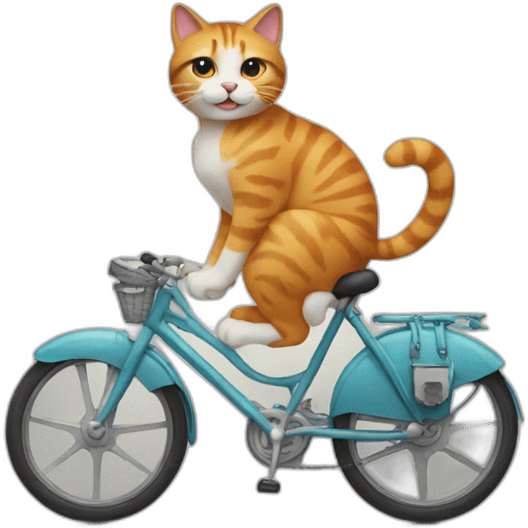 Cat who's ride a bike emoji