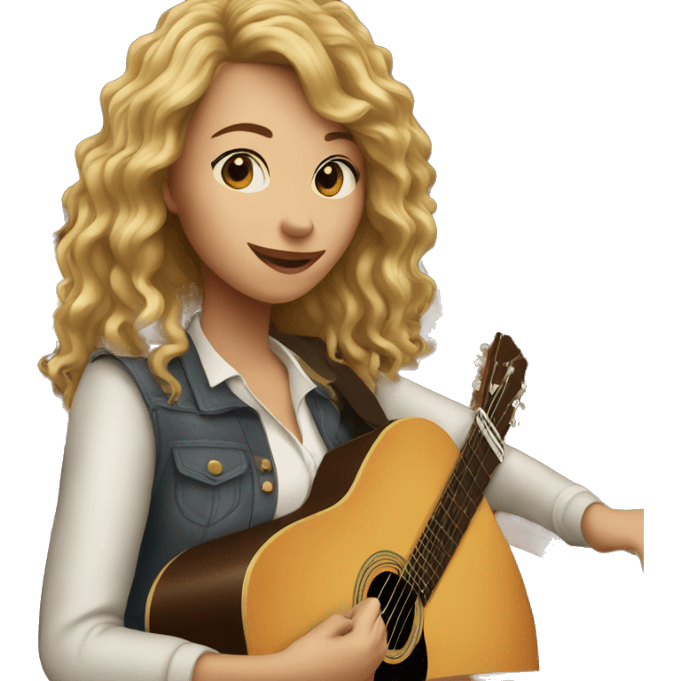 Lady playing acoustic guitar in a pub emoji