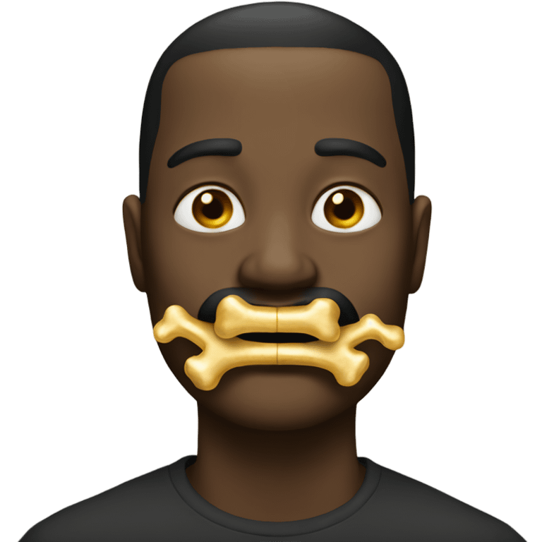 man with a golden bone in his mouth  emoji