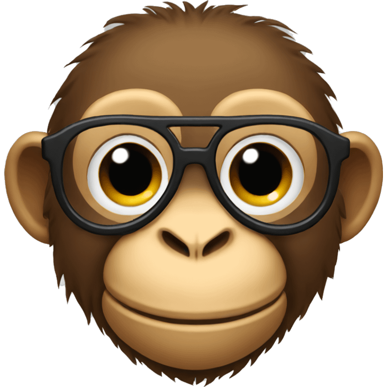 Monkey with glasses and beard emoji