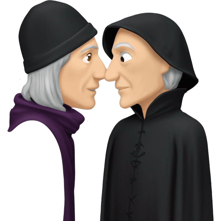 Severus Snape Quirinus Quirrell kissed each other  emoji