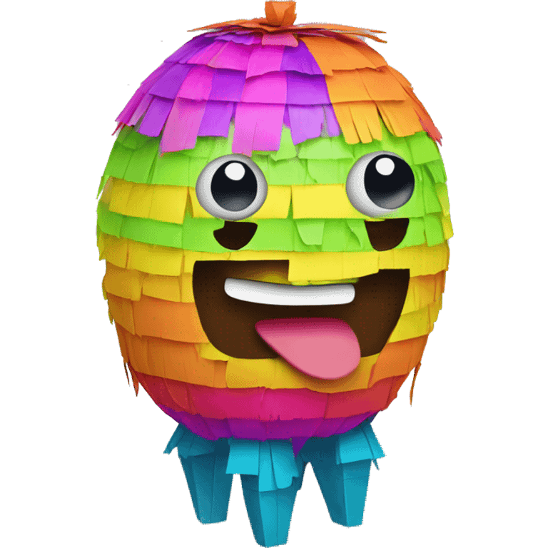 colorful pinata with big eyes and smiling face emoji