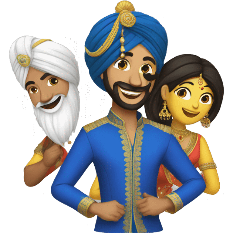 Bhangra with chadra and turla pagg emoji