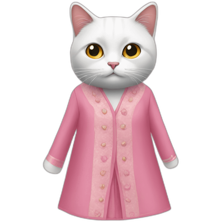 un chat dans une robe rose emoji