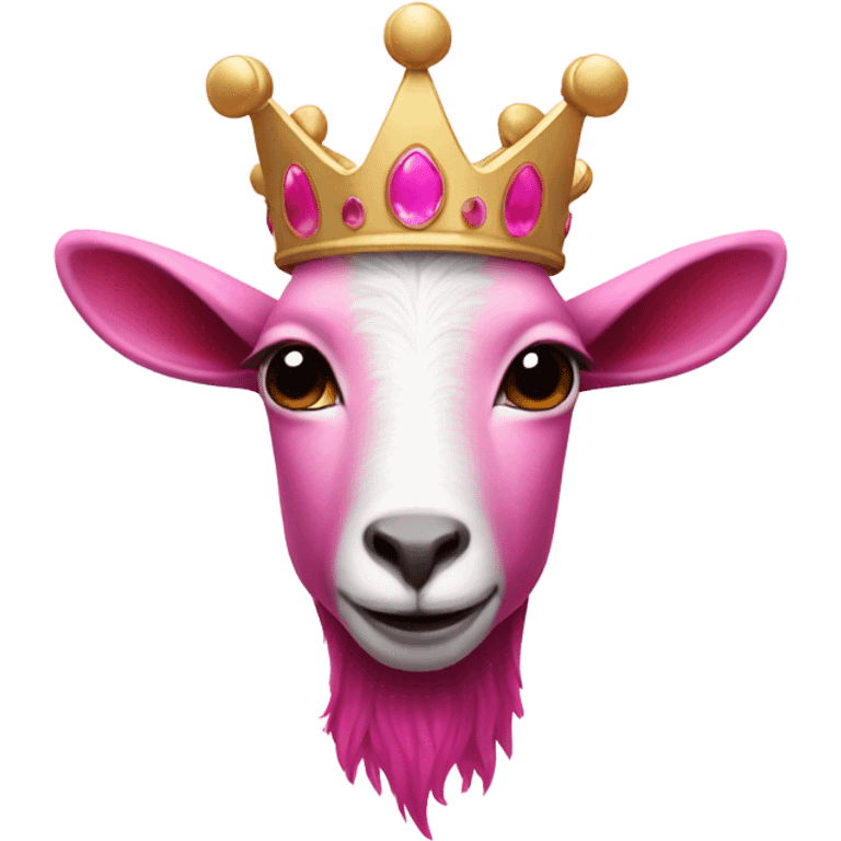 Pink ombre goat with a crown  emoji