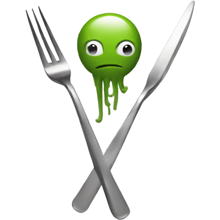 Thanks from squidgame holding a fork emoji