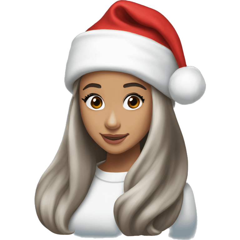 ariana grande with santa hat emoji