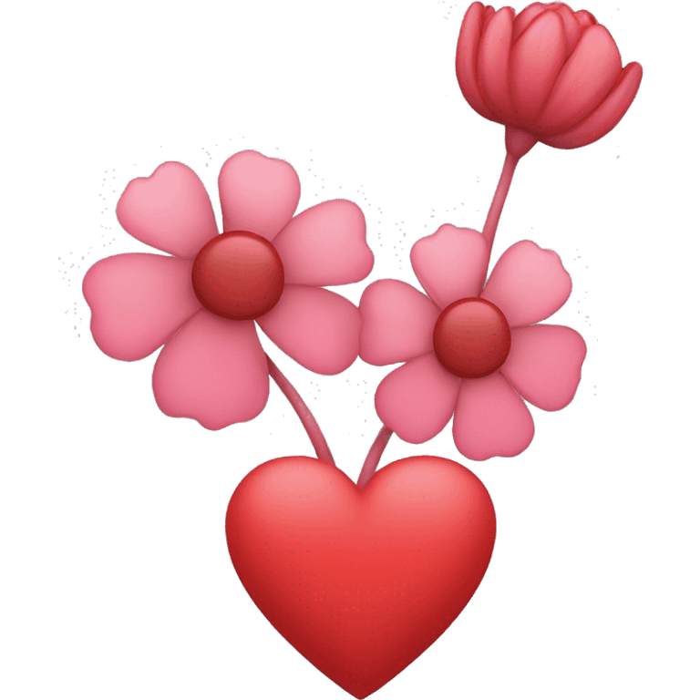 Red heart-red flower-pink red emoji