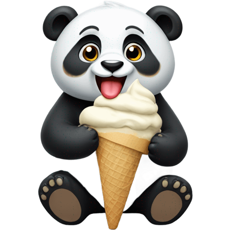 Panda eating ice cream emoji