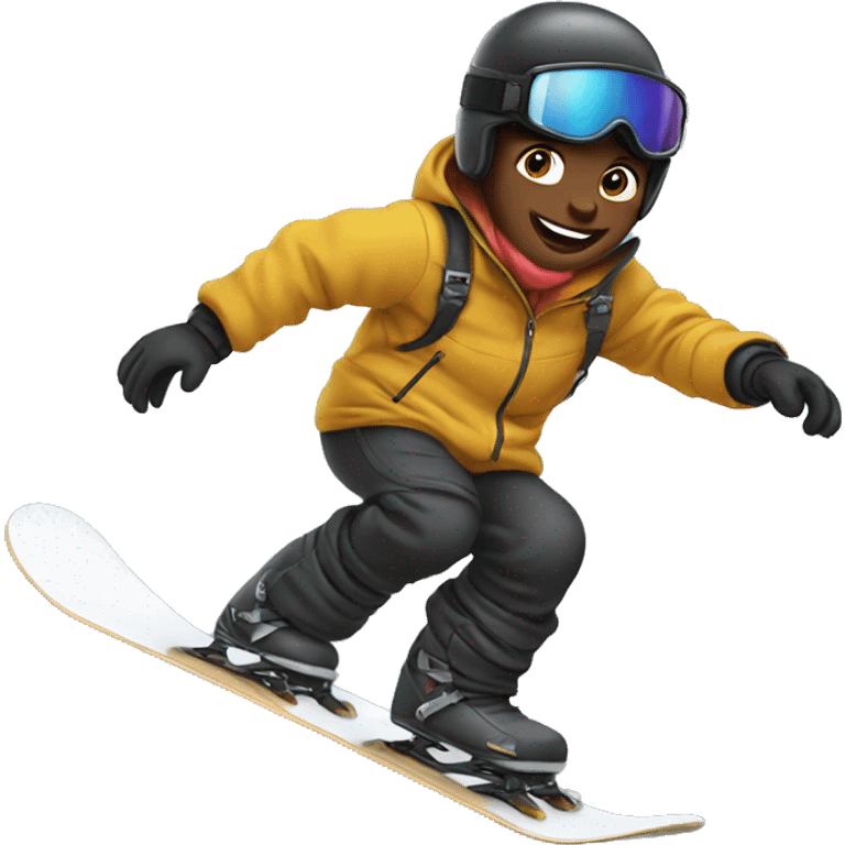 Black lap snowboarding emoji