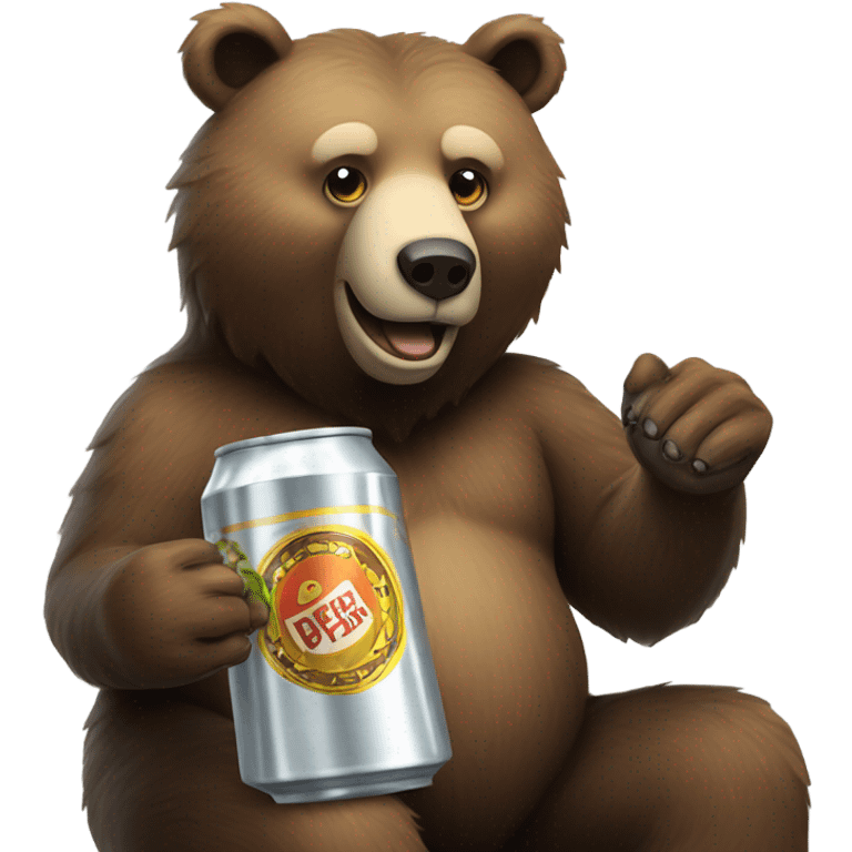 Bear drinking a beer emoji