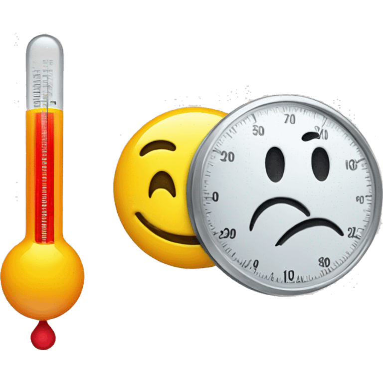 A smiley face with a thermometer above it emoji