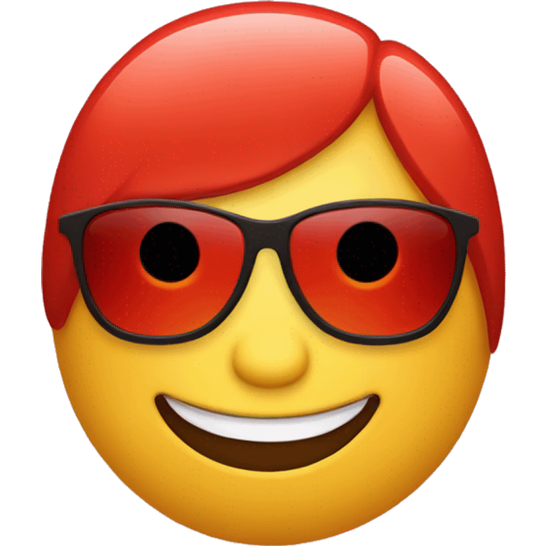 smile face with sunglasses red face emoji