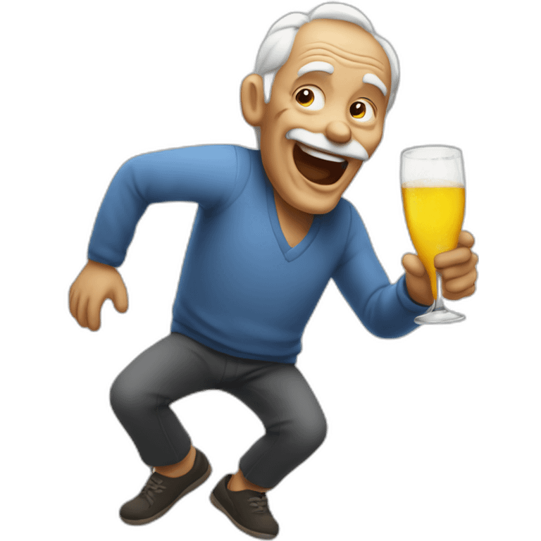 Old man partying like crazy emoji