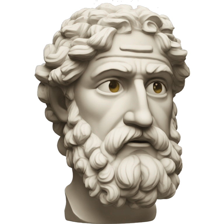 Ancient Greek King Odysseus Bust Statue Thinking emoji