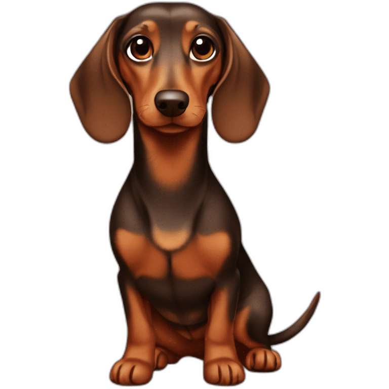 Cute Lady brown Dachshund dress emoji