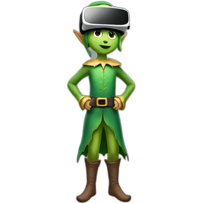 Elf playing in vr headset full body emoji