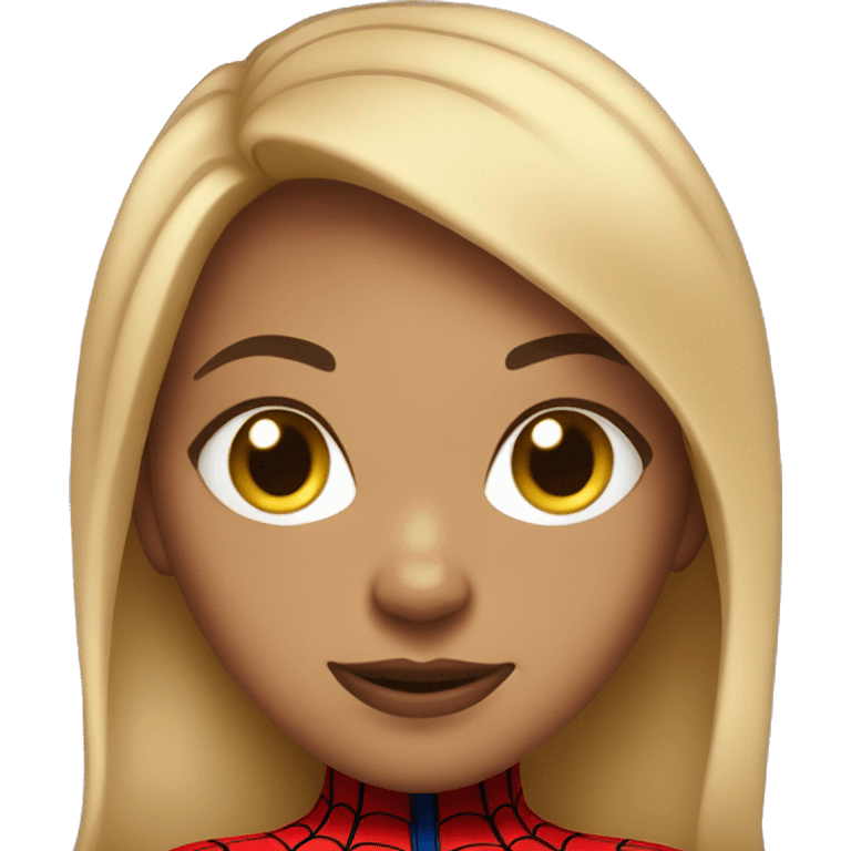 Light skin girl in a Spiderman suit emoji