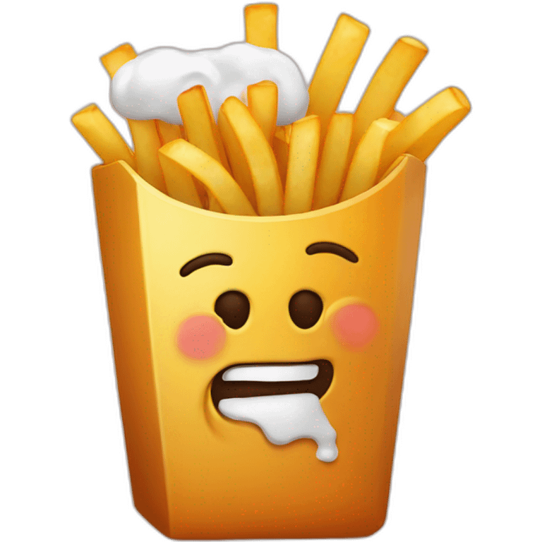 fries drinking beer emoji