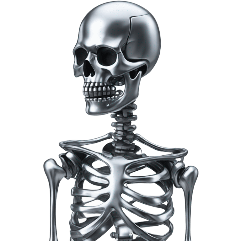 skeleton made out of chrome emoji