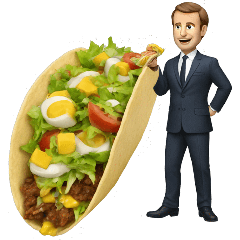 Macron qui mange un tacos emoji