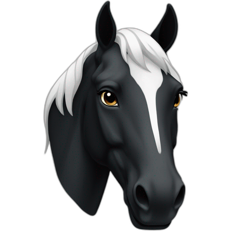 black horse’s head with white emoji