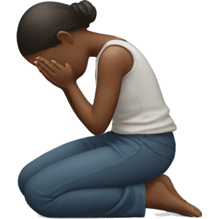 girl kneeling down and praying  emoji