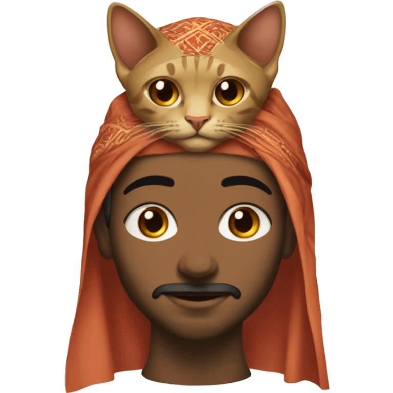 moroccan face with a cat on the head emoji