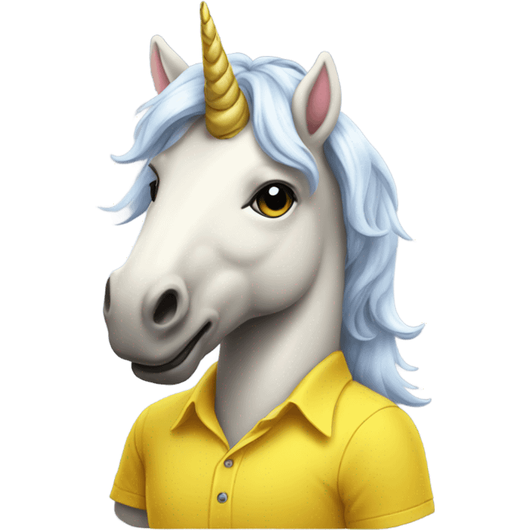 Unicorn wearing YELLOW SHIRT emoji