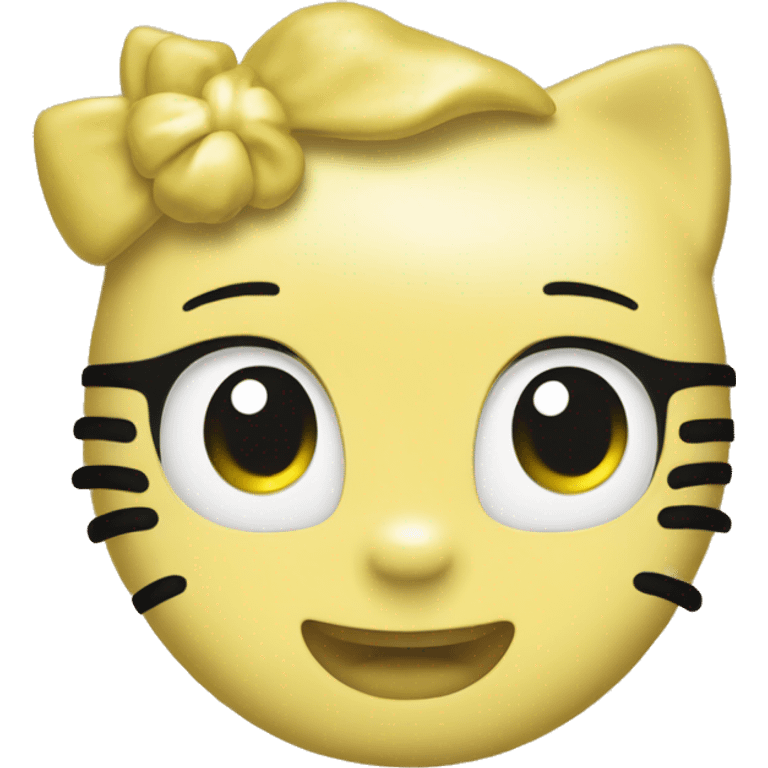 Yellow hello kitty color face only emoji