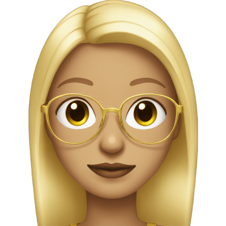  blonde girl with metal (gold) bug glasses emoji