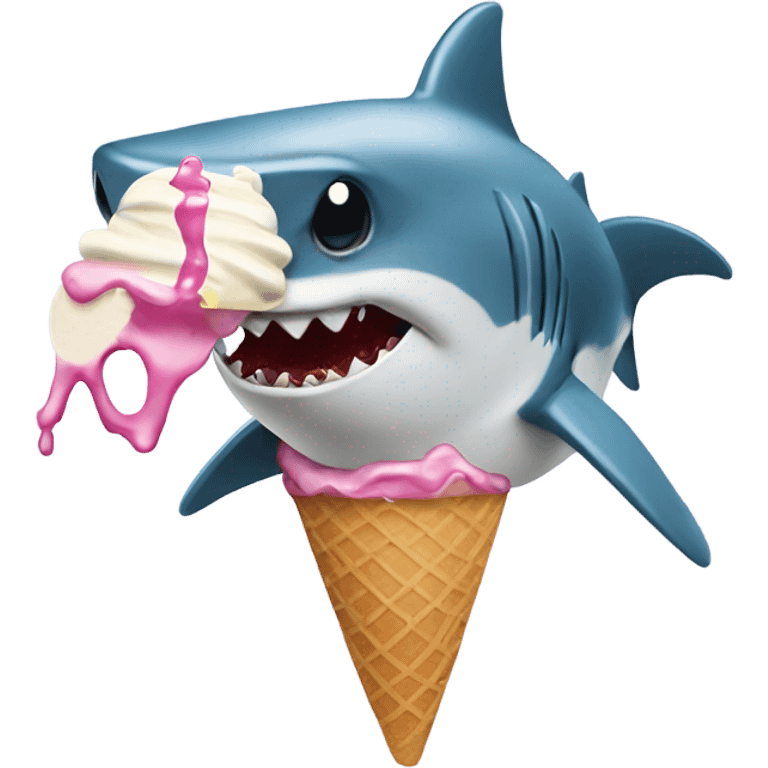 Shark eating ice cream emoji