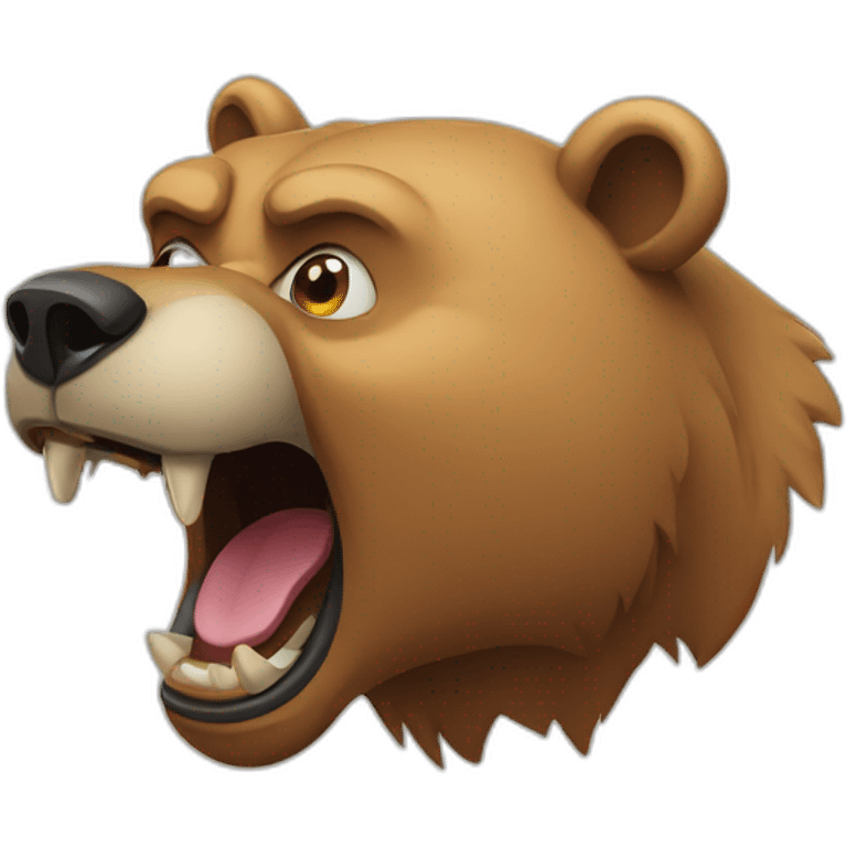 A growling bear emoji