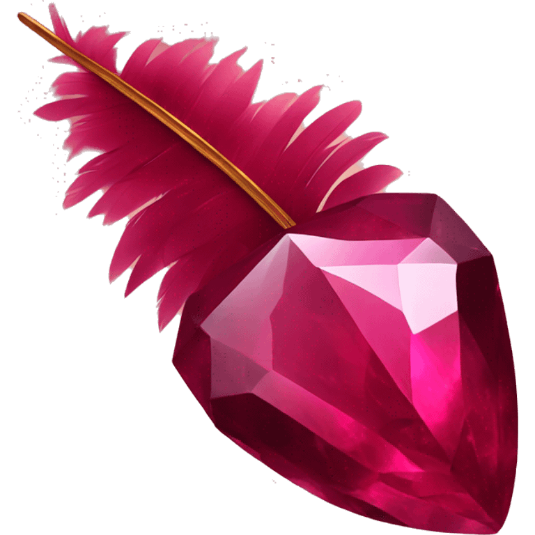 ruby gem wearing a feather emoji